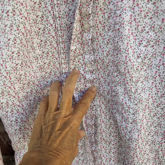 T.M Lewin Women's Feminine Romantic Button Up Top Tailored Floral Sz 10 - Picture 6 of 11